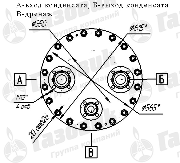 Чертеж люка конденсатосборника объемом 3 м3